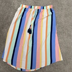 Skies Are Blue Multicolor Striped A-Line Skirt
